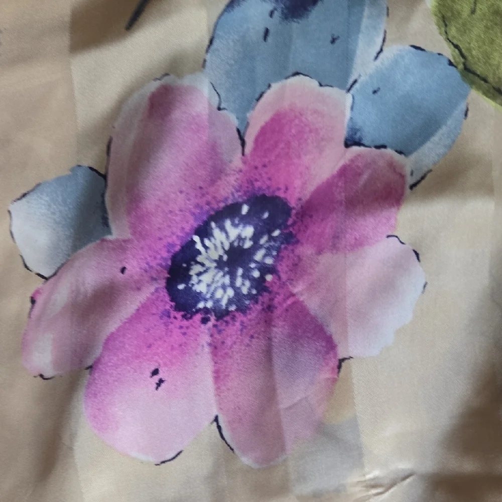 Silk Echo Floral Print Scarf Lightweight Soft‎